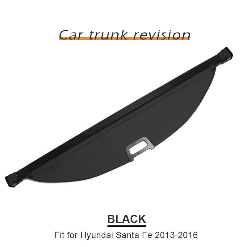 Cubierta de carga para maletero trasero de coche, protector de pantalla de seguridad, accesorios para Hyundai Santa Fe , , , , , , ,: 2013-2016 Black