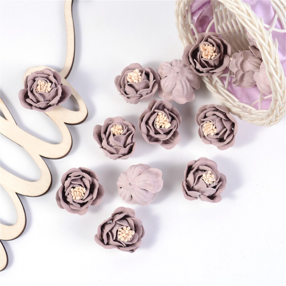 10Pcs Kunstmatige Milieuvriendelijke Bloem Microfiber Bloemen Hoofd Home Decor Wedding Garland Decoraties Diy Haar Corsage Accessoires: 08A HF6609