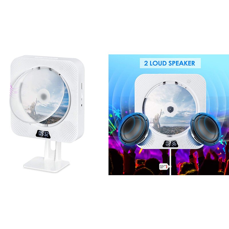 Portable CD Player Bluetooth Built-in Home Audio USB MP3 Player