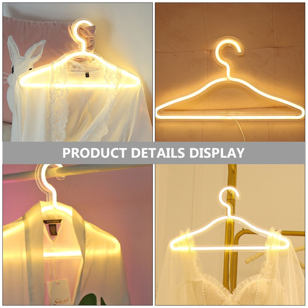 Led Neon Licht Usb Powered Kleding Stand Decoratieve Verlichting Hanger Licht Voor Slaapkamer Kleding Storewall Decor: Warm light