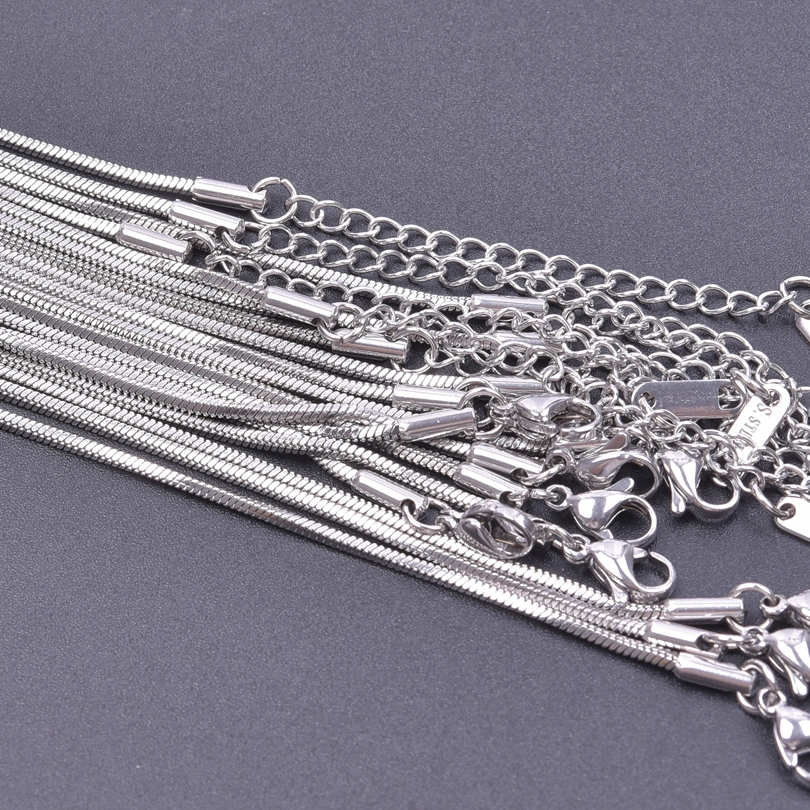 10pcs/Lot Stainless Steel 45cm Adjustable Chain Necklace For Women Men Chains DIY Components 1.2/1.5/1.6/2/2.2/2.5/3mm: Rust Red