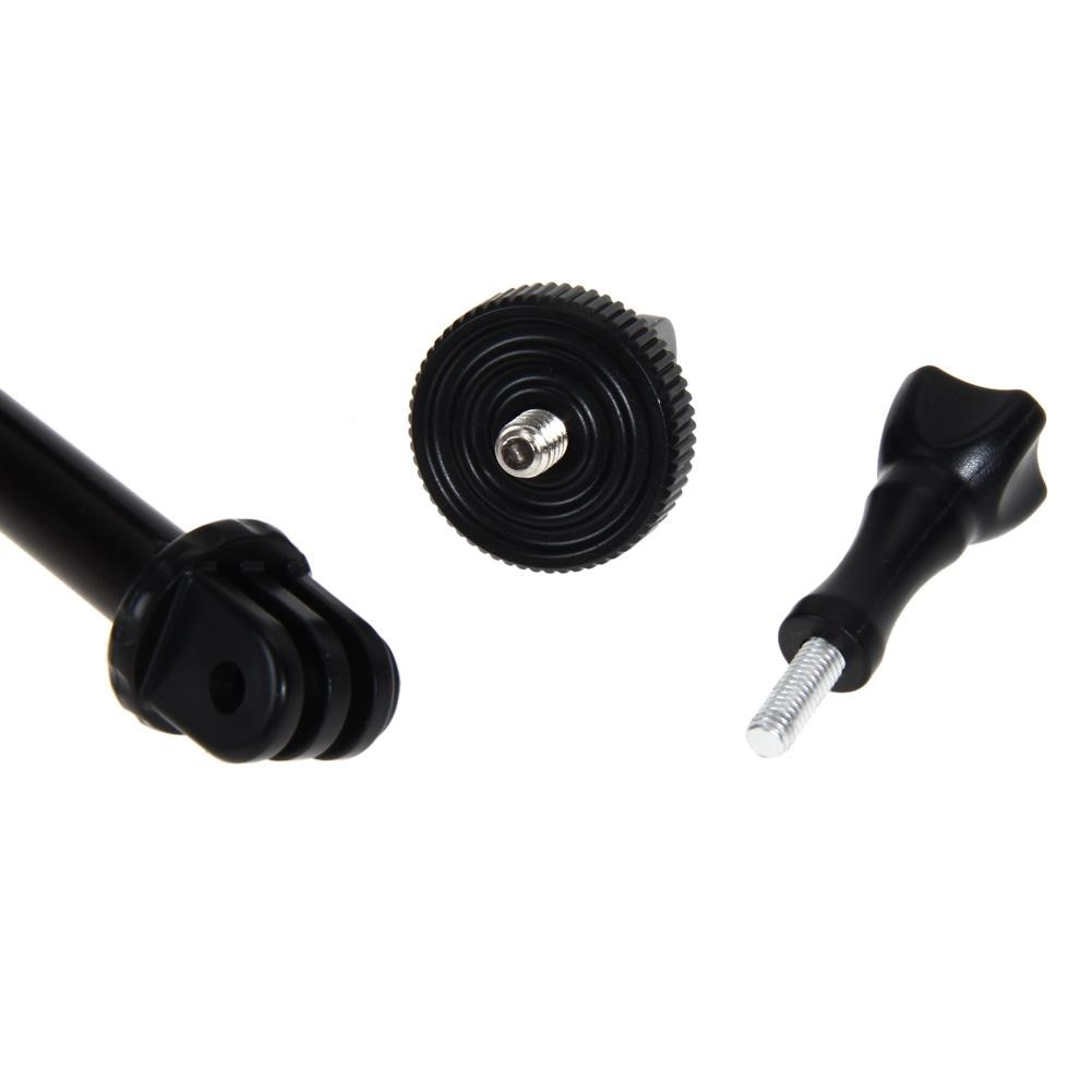 Palo telescópico extensible de mano y trípode, palo de selfi para GoPro, otras cámaras que soporta el tornillo de 1/4 pulgadas, Ultra ligero