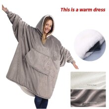 blanket With Sleeves Winter Hoodie Blanket Fleece TV Blankets Microfiber Sweatshirt Oversized Soft Hooded Coats For Adult