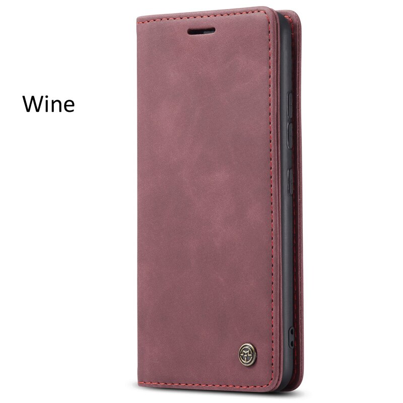 Magnetische Wallet Leather Flip Case Voor Samsung Galaxy M30S M21 Retro Coque Boek Matte Cover: For M30S / Wine