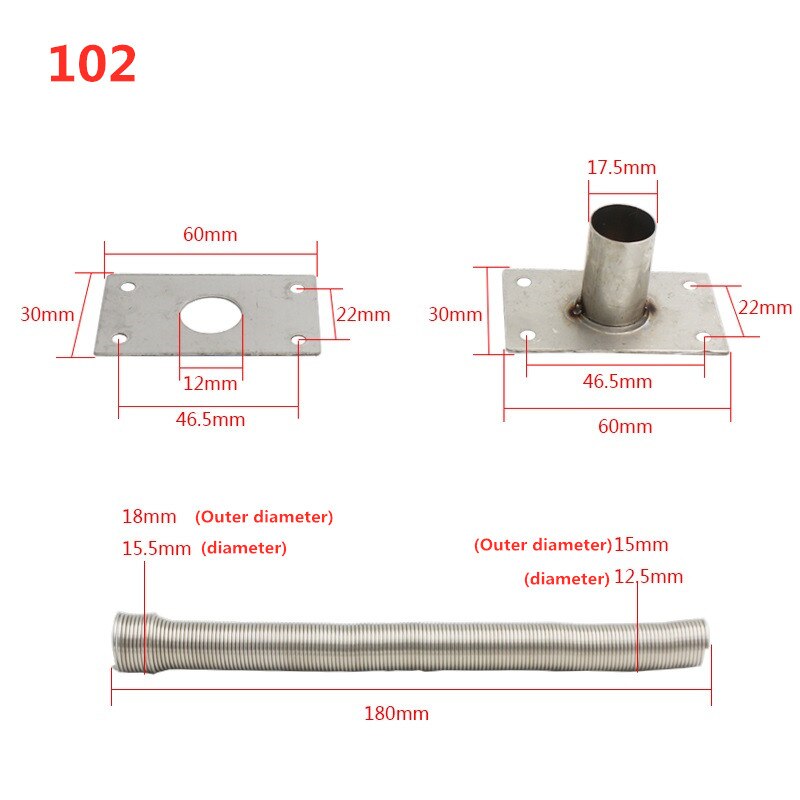 SZBestWell Door Loop Exposed Mounting Protection Sleeve Access Control Cable for Access Control Door Lock Stainless Steel: 102 Stainless steel