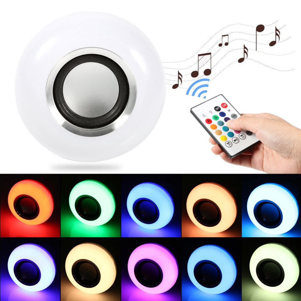 1 Set LED Lamp Muziek Lamp Bombilla Led E27 12W LED RGB Draadloze Bluetooth Gloeilamp Luidspreker Lamp Muziek spelen Licht Lamp