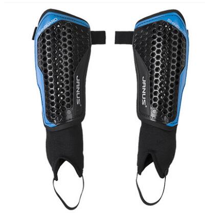Soccer Shin Guards by DashSport Best Kids Soccer Equipment with Ankle Sleeves Great for Boys and Girls: blue with ankle / L
