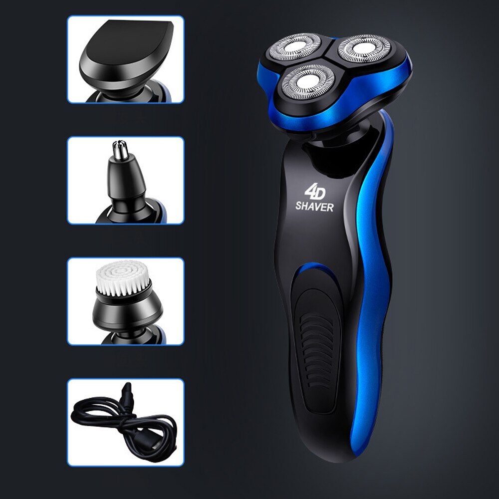 Electric Shaver 3 in 1 Razor Rechargeable Electric Beard Trimmer Shaving Machine For Men Beard Razor Wet-Dry Dual Use Washable