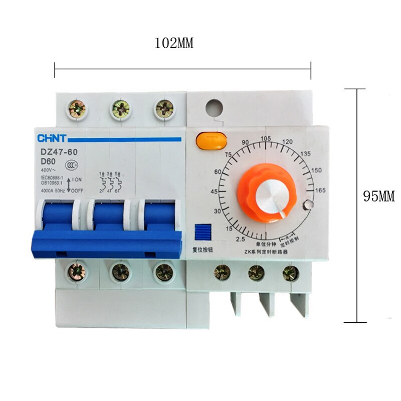 3 Phase 3 draht 380V Schaltkreis Unterbrecher mit Timer funktion 16A,32A,60A 0-20min,60min,120min,165min Lärm typ 380V Timer schalter