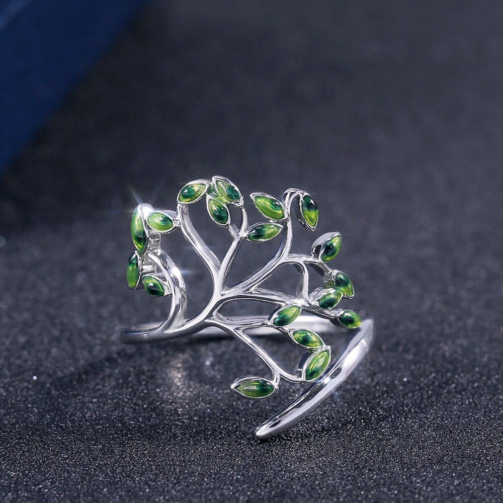 Anello da donna Huitan Live a forma di albero Cocktail Party fresco elegante compleanno regalo felice per le donne anelli aperti regolabili di moda