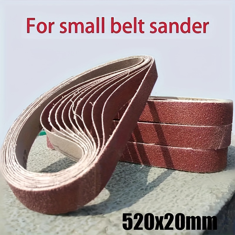 520x20mm 10 stuks 60/100/240/320/800 # Kleine mini-bandschuurmachine voor het slijpen van roestvrij staal, polijsten, roestverwijdering, schuurdoek