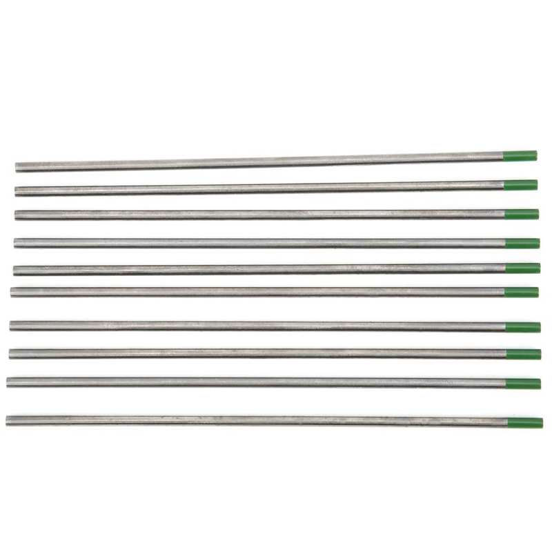 10Pcs Tungsten Electrodes Welding Electrodes TIG Welding Pure Argon Arc Needle Green Head WP 3.2mmx150mm: Default Title