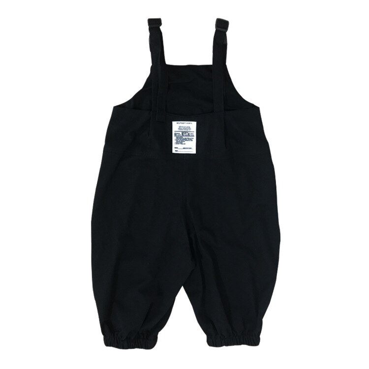 Herfst Kinderen Overalls Kinderkleding Koreaanse Stijl Meisjes Katoen Algehele Effen Kleur Rechte Pijpen Broek: Black / 5T