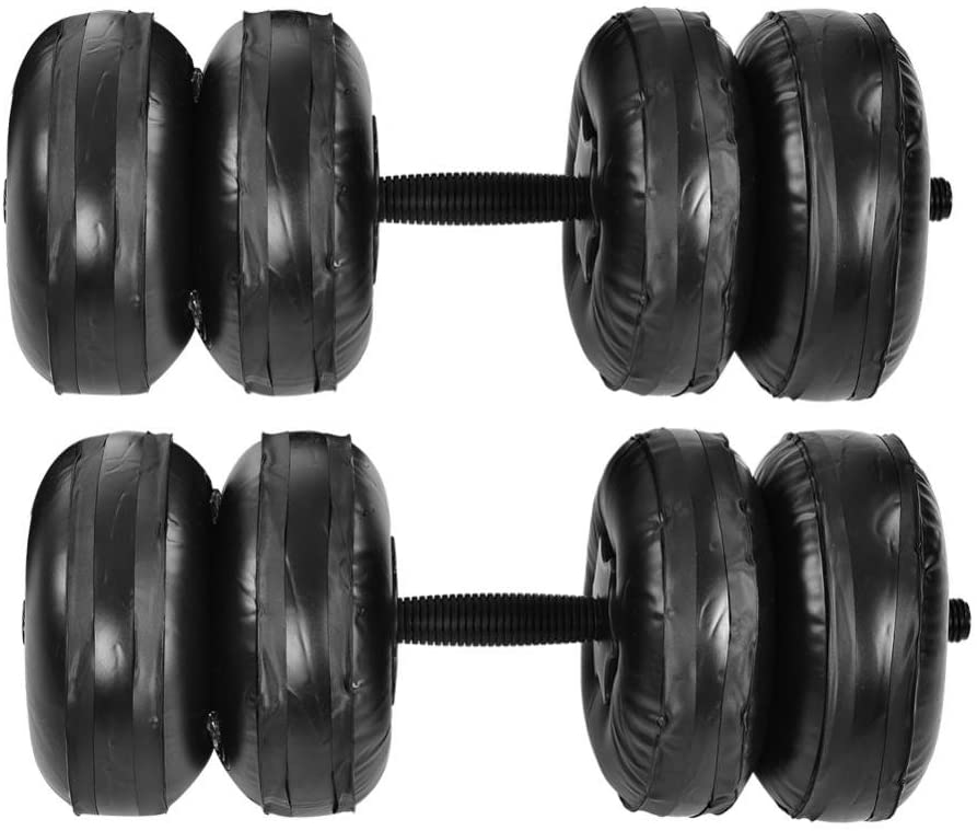 Halteres ajustáveis, peso cheio de água, equipamento de treino portátil para construção corporal, treinamento de força, braço, fitness muscular: Preto