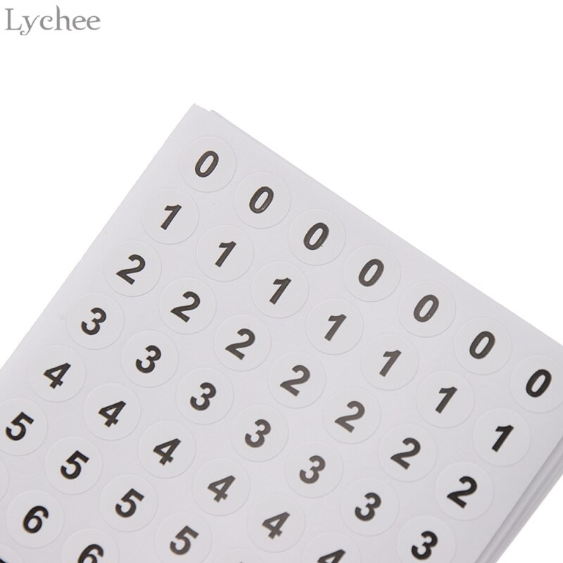 Lychee life 12 ark numrerade runda etiketter 0 to 9 klistermärke självgjorda scrapbooking klistermärke klistermärke album klistermärken dekor