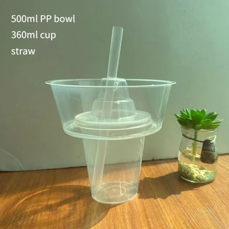 Jednorazowy kubek robić palenia Kubek robić jedzenia Cola Zagęszczający plastikowy kubek robić gorących garnków Zimne napoje Owoce Uchwyt na kubek Miska Kubki na warzywa: Czerwony