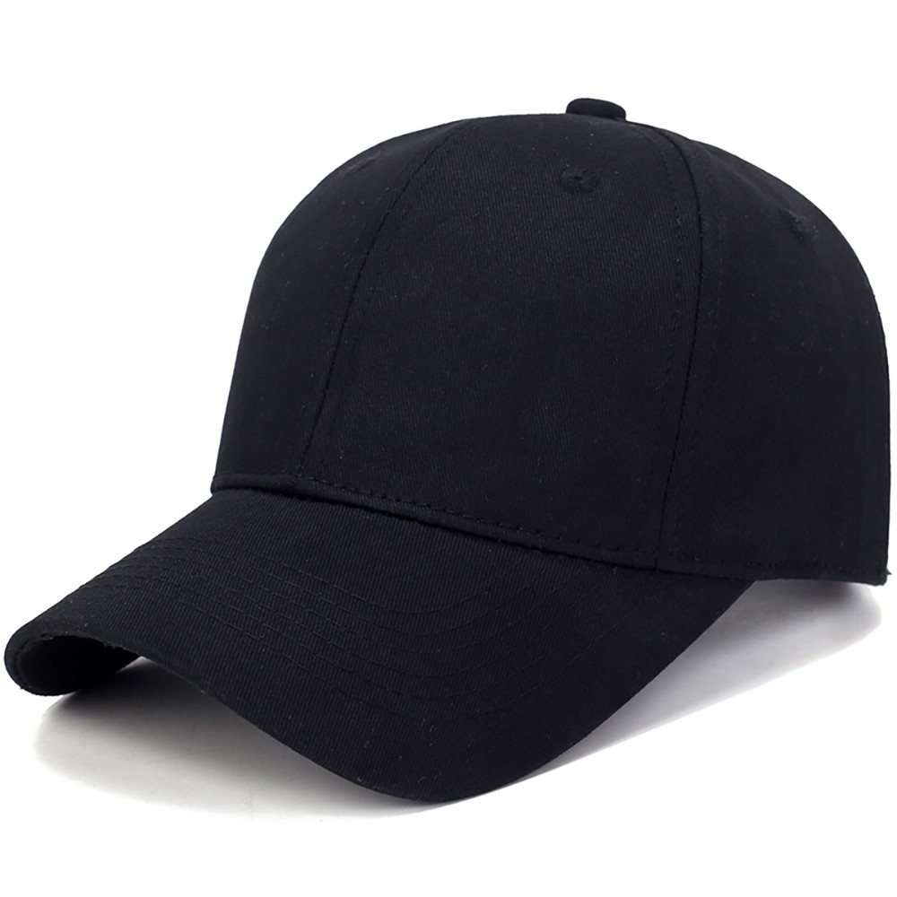 Berretto Da Baseball di modo Degli Uomini Delle Donne Della Protezione di Estate Uomo Del Cappello Del Cotone Regolabile Unisex di Snapback di Hip-Hop di Colore Solido Cappelli Outdoor caps: Black