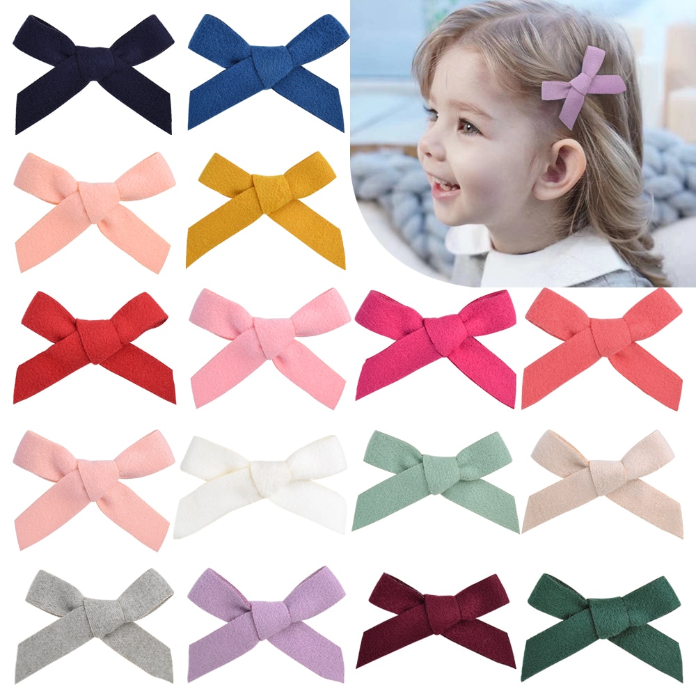 2 st/set solida hårrosetter med klämma för baby boutique hårklämmor flickor hårspänne handgjorda hårgrepp huvudbonader hårtillbehör