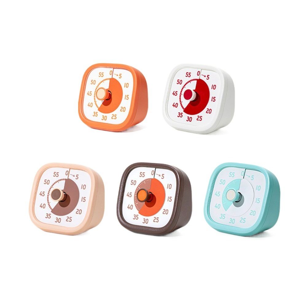 Square 60 Minutes Visual Timer Alarm Clock Ultra Silent Countdown Timer Visualization Self-discipline Kitchen Timer