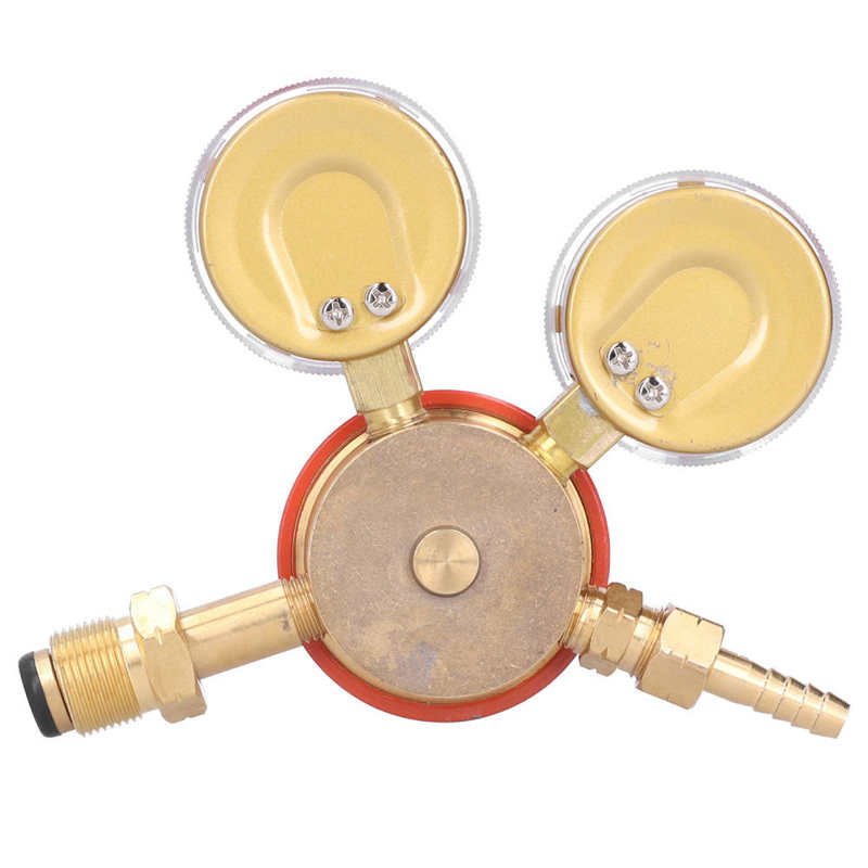 Propane Gas Regulator All Brass Pressure Gauge Regulate Valve Reducer M60/863 2Mpa