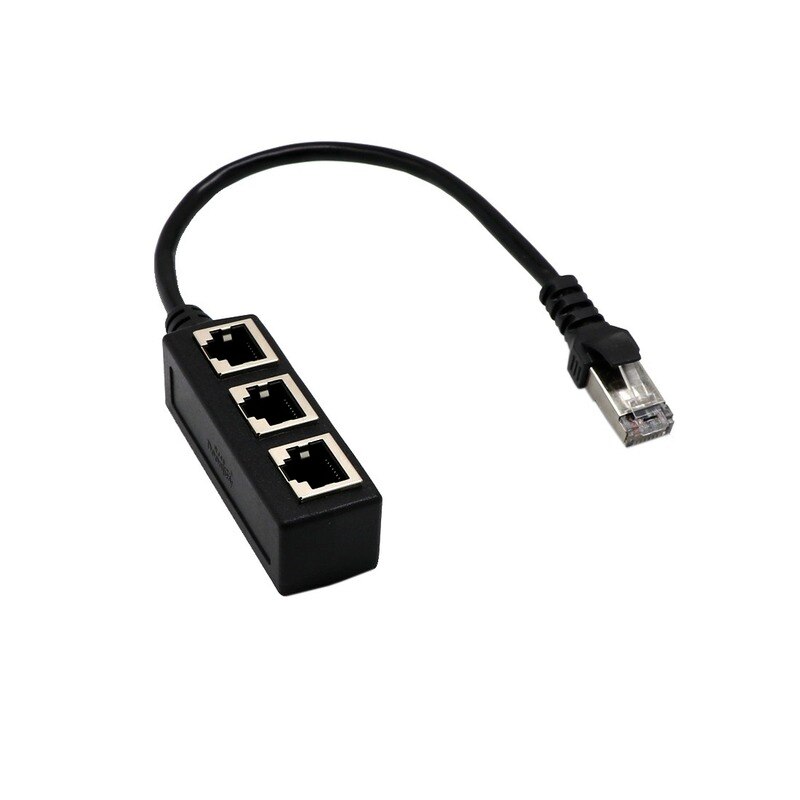 3 in 1 rj45 splitter lan ethernet netværk  rj45 stik forlænger adapter kabel til netværk udvidelse 1 han  to 2/3 hun