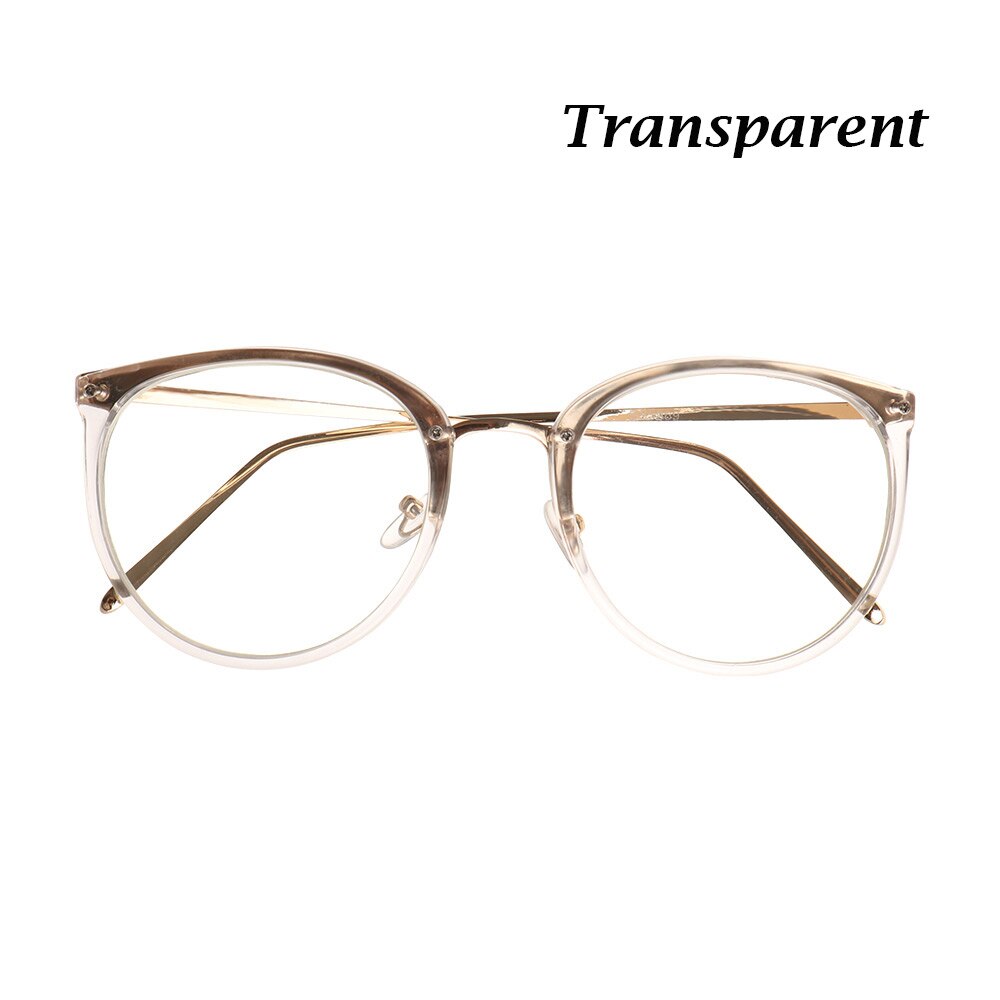 Women Trendy Metal Frames Myopia Optical Lens Glasses Eyeglasses Men Classic Clear Lenses Vision Care Spectacles: transparent