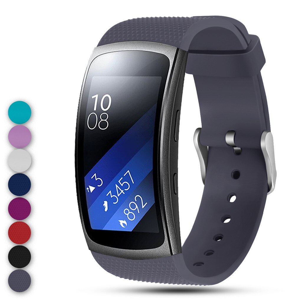 Eieuuk Zachte Siliconen Polsband Bandjes Sport Band Armband Voor Samsung Gear Fit 2 Pro En Fit 2 SM-R360 Smartwatch: Grijs
