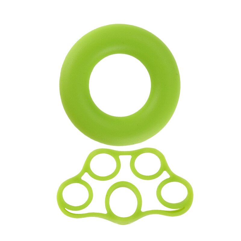 1 pcs Resistance Wrist Training Bands Hand Forearm Gripper Finger Stretcher Expander Fitness Equipment Exercise Grips Pull Ring: Set of green