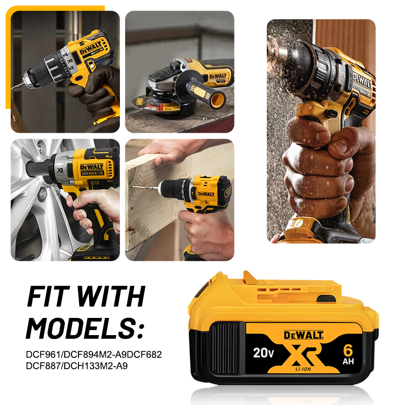 100% originele DEWALT batterij 20V, 6AH oplaadbare lithium-ion batterij DCB115DCB118,18V 20V, DCB1104 lader dewalt gereedschap batterij