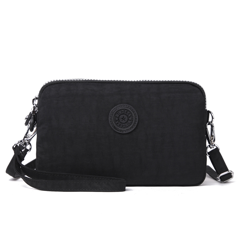 Mindesa Best Bag Ladies Handbag Nylon Water Repllent Shoulder Bag Casual Bag ID Case phone bag: black