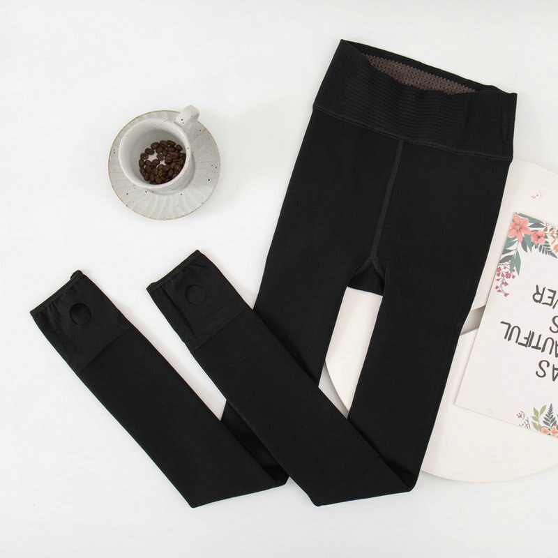 Pantalon en résille pour femmes, jambes nues, épais, intégré, Leggings et bas, automne et hiver
