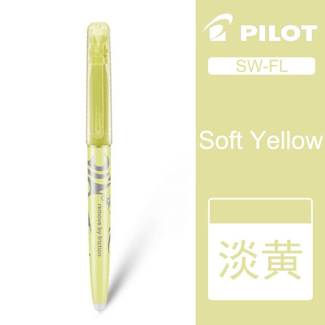 Pilot sw-fl frixion slettelig highlighter 6 stk farvemarkør sæt doodle malerartikler: Blød gul