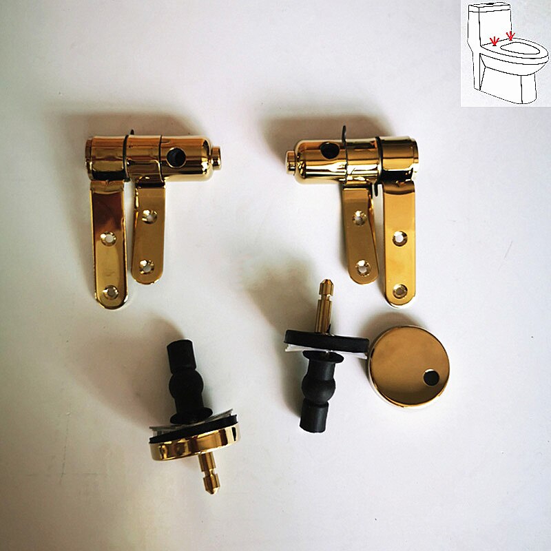Toilet seats stainless steel slow quick release hinge,Toilet seats lid solid wood resin gold silver hinge fittings,J20002: golden hinge A
