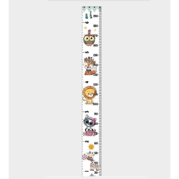 Baby Child Decorative Growth Chart Cartoon Height Measurement Hanging Rulers Wall Decor for Nursery Kids Child Boys Girls: J-Colorful Animals