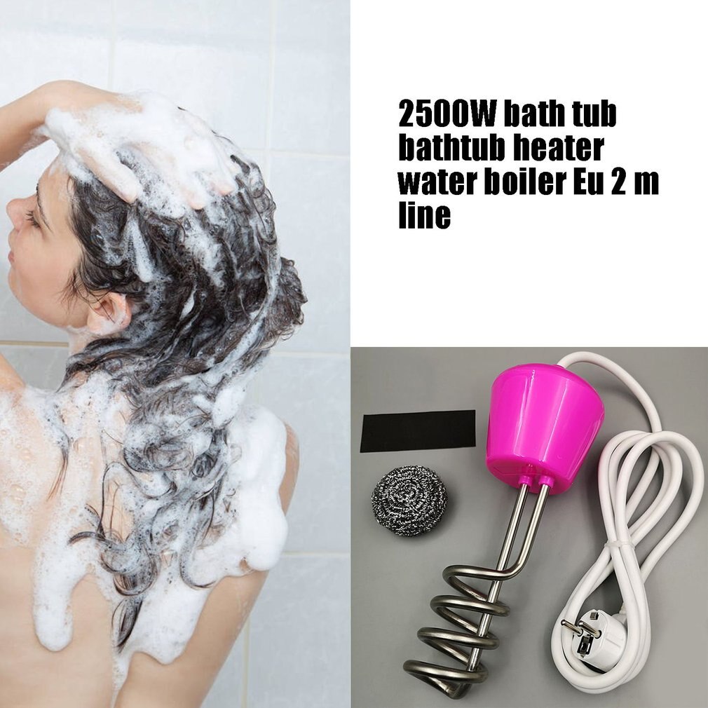 2500W Stainless Steel Electric Portable Immersion Heater Boiler Water Heating Element For Bathroom Home Water Heater