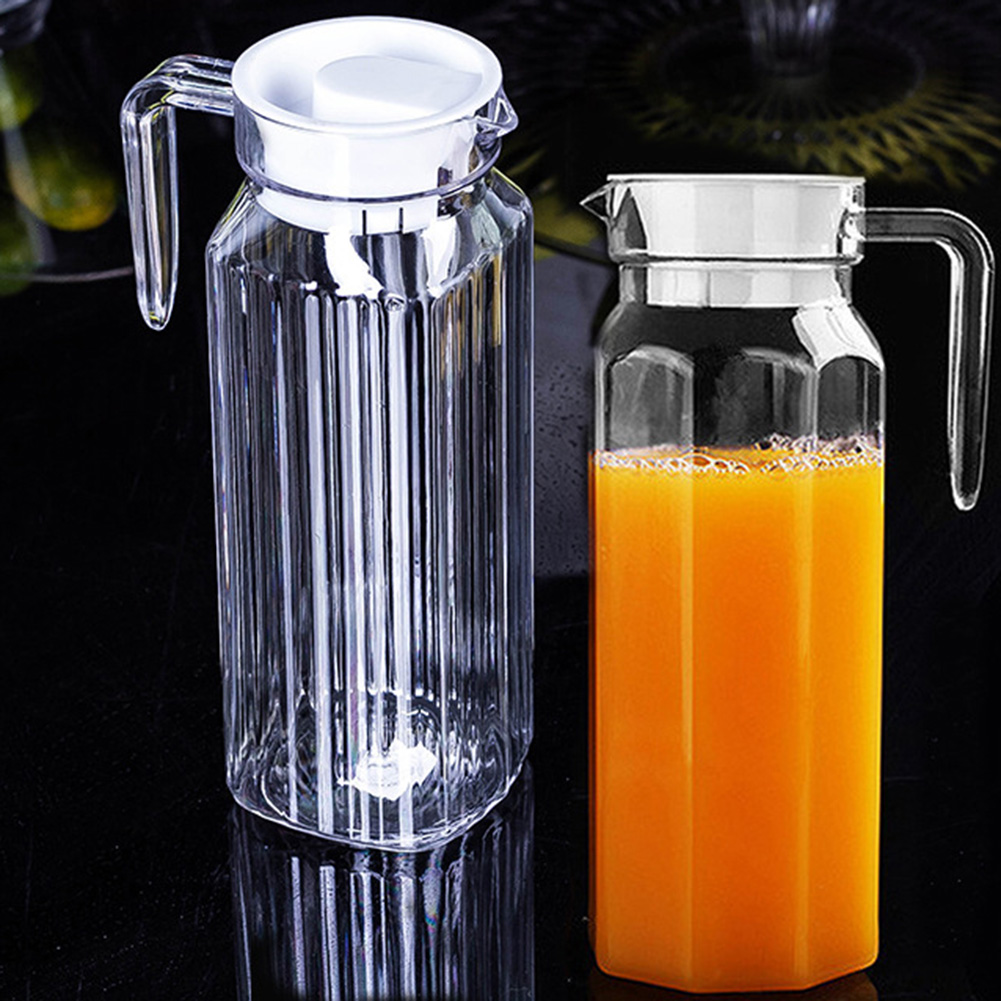 Jarra de jugo de agua de 1,1l, botella transparente de plástico para almacenar jugo fresco y bebidas para cocina, nevera, olla de almacenamiento de bebidas