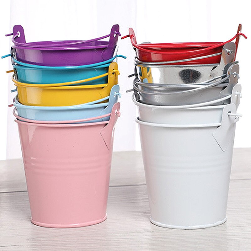 1pc 7.5*7.5*5.6cm blik spand jern tønde blik mini balje dekorative fustager anti-deform lyse solid holdbar boligindretning