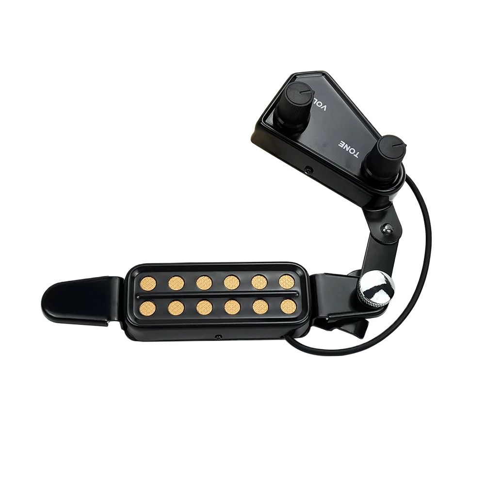 12-See-Tonabnehmer für Akustikgitarre, Schallloch-Tonabnehmer, magnetischer Wandler mit Ton-Volumen-Regler, Audiokabel