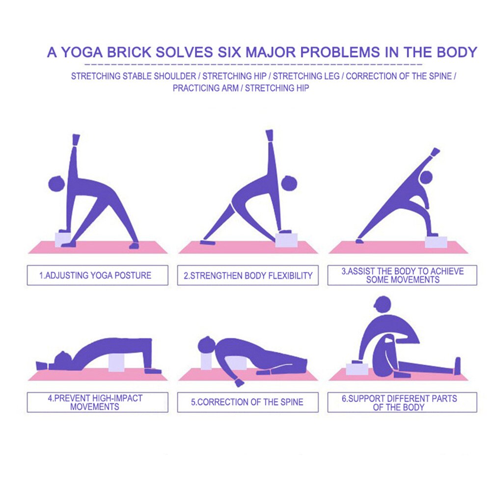 6 farger pilates høy tetthet eva yoga blokkstein til å hjelpe kroppsforming helsetrening trening treningsstudio trening