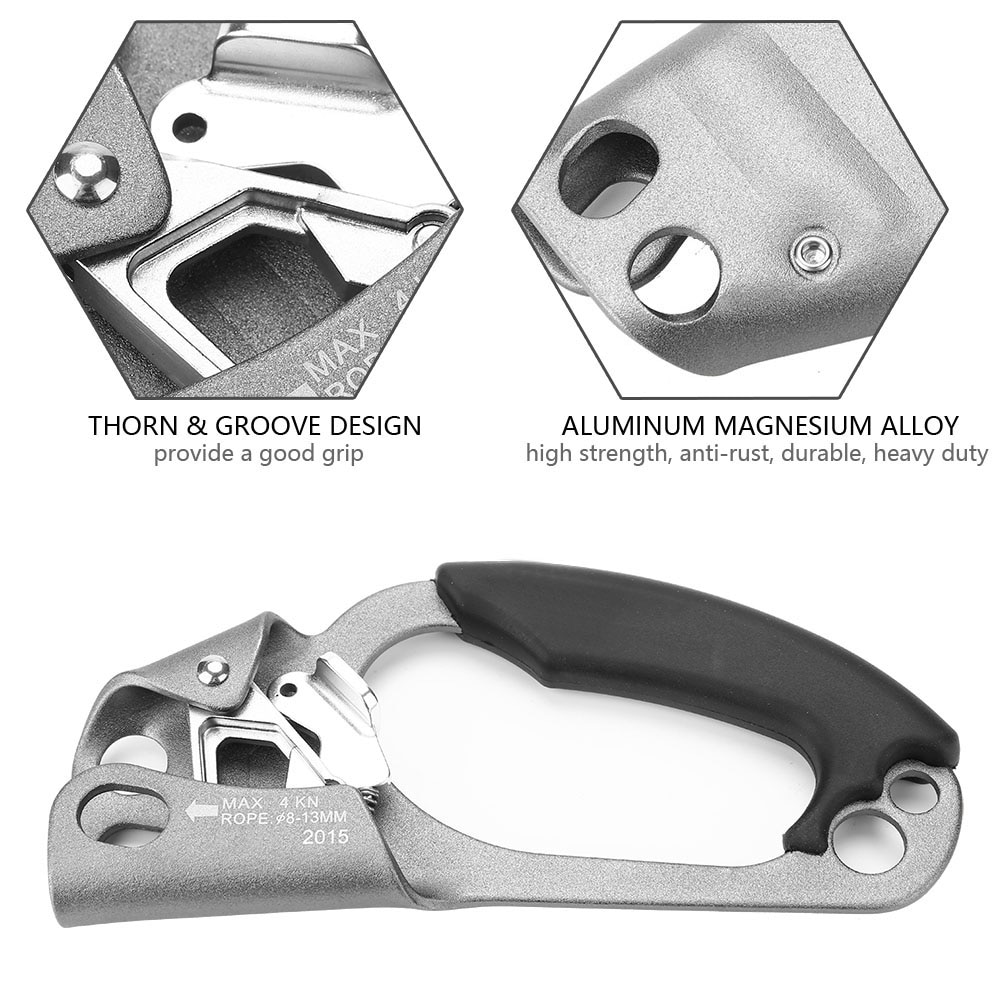 Right Hand Climbing Rope Handle Clamp Rock Climbing Rope Tools Jumar Clamp Right Hand Ascender Device Mountaineer Handle