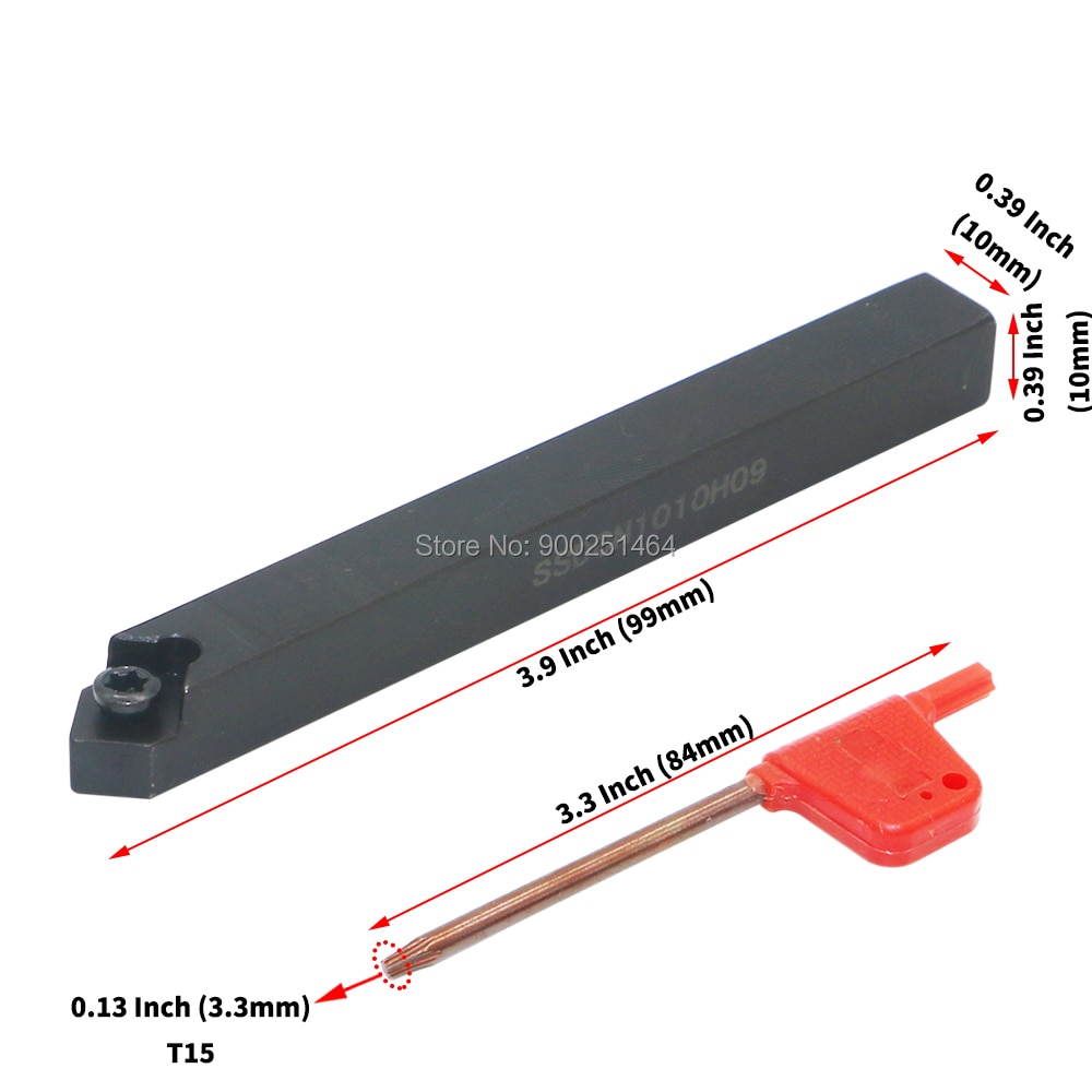 CNC Lathe Tool Holder, SSDCN1010H09(10mm)Right, with Three SCMT09T304（31.51）Square Carbide Blades.45 degree chamfer turning tool