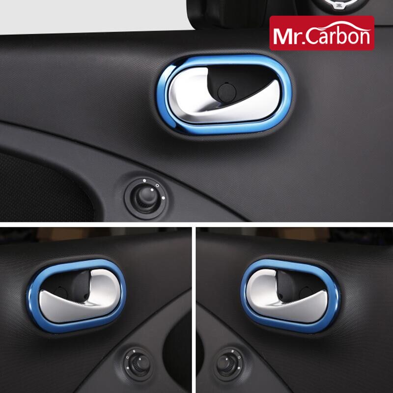 Auto Interieur Decoratie Deurklink Cover Sticker Voor Mercedes Smart fortwo 453 forfour Auto Styling Modificatie Accessoires