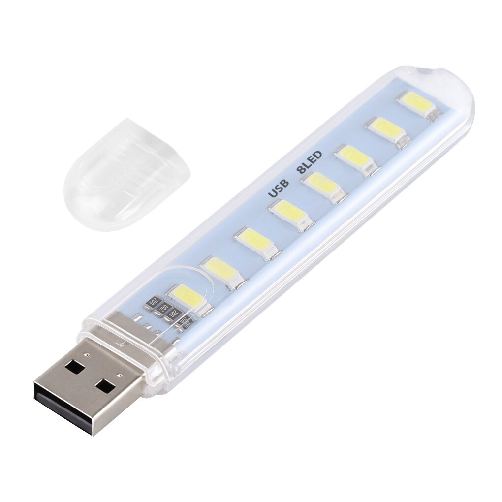 Luces LED USB para libros, Bombilla de 5V, entrada de energía, blanco cálido, 2-24LEDS SMD 5630 5730 5000, 6500K, 3000-3500K, luz nocturna USB: 8LEDs / warm white