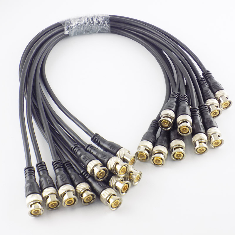 Adaptador BNC macho a macho de 0,5 M/1M/2M/3M, Cable conector, enchufe M/M para cámara CCTV, vídeo de doble cabezal de seguridad para el hogar