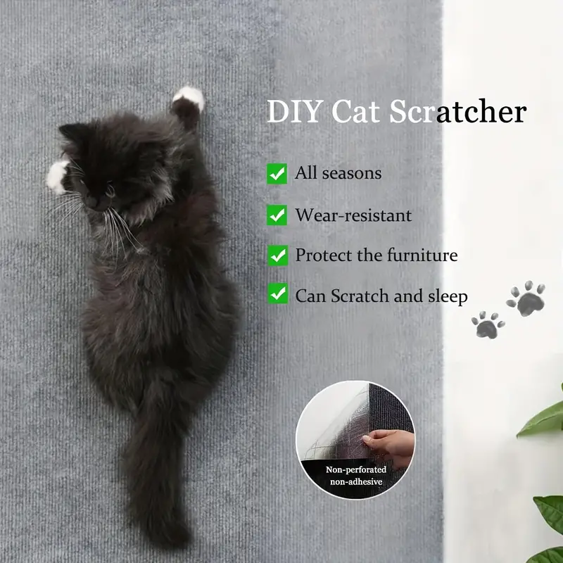 NONOR-Tapis auto-adhésif à gratter pour chat, Polymères à gratter, Tapis à tailler, Protection anti-rayures, Canapé, Meubles