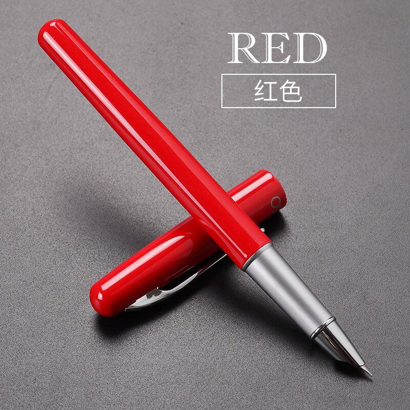 Oaso  s111 metal blæk fyldepen super fin pen spids 0.38mm rød sort blå hvid valgfri til finansiel virksomhed: Rød farve