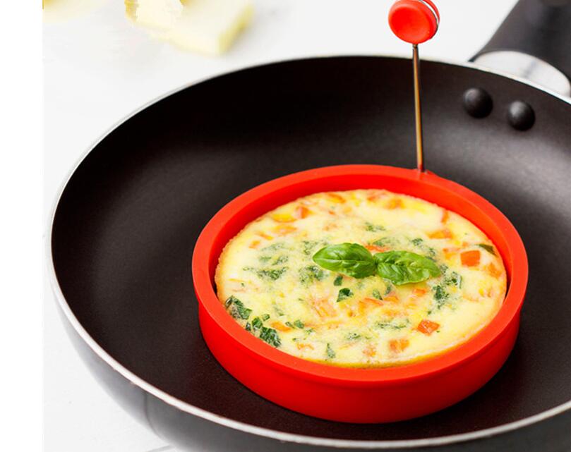 Organboo 1pc fødevarekvalitet rund form omelet silikone spejlæg klistrer ikke pandekageform 4 farver vælg