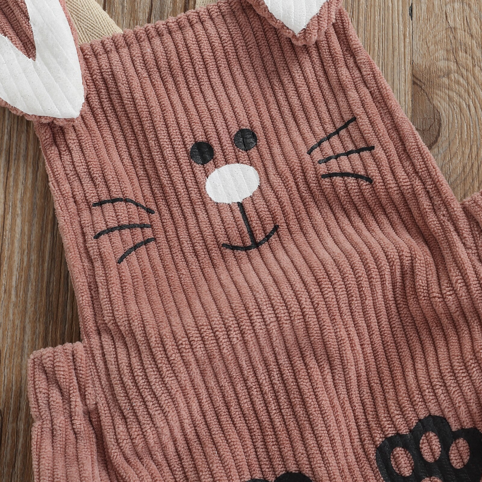 Baby Romper Mouwloze Cartoon Konijn Knop Sluiting Corduroy Bodysuit Voor Meisjes Jongens