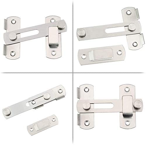 2 Sets Stainless Steel Barn Gate Latches Black Flip Latch Safety Pet Door Bolt Latch Cabinet Wine Lock Buckle Window Slide Lock