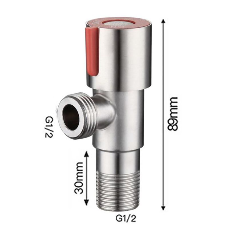 SUS304 Stainless Steel Angle Stop Valves with OFF ON Switch G1/2 Cold Water Stop Valve for Bathroom Toilet Sink, Copper Core